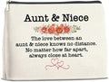 UPNEGE Aunt and Niece Gifts Makeup Bag Christmas Birthday Gifts for Aunt Niece Cosmetic Bag Zipper Makeup Pouch