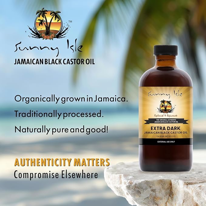 Sunny Isle Extra Dark Jamaican Black Castor Oil 8oz | Hair, Scalp, Skin