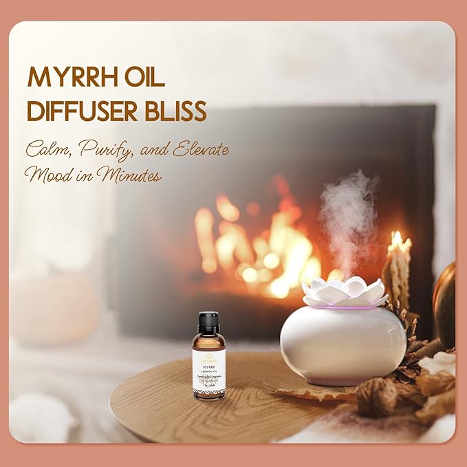 LOTUSJOY Myrrh Essential Oil, Pure Natural Myrrh Oil for Skin Hair Diffuser Room Spray DIY - 1 Oz