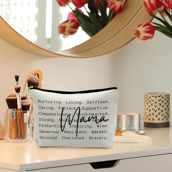 RYYCDOI Mama Makeup Bag, Mother's Gifts for Mama, Mama Mom Gifts from Daughters Sons, Mama Makeup Bag Cosmetic Pouch