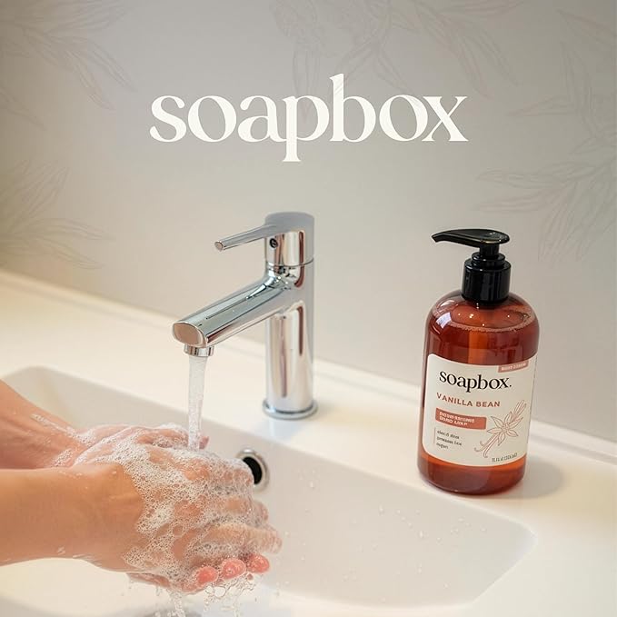 Soapbox Vanilla Bean Liquid Hand Soap - Moisturizing Hand Wash - 3 Pack