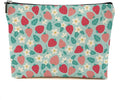 DHKG Cute Flowers Strawberry Makeup Bag Floral Cosmetic Bag Friend Friendship Gifts for Women Girls Sister Mom Coworker Botanical Travel Organizer Zipper Pouch Christmas Thanksgiving Birthday Gifts