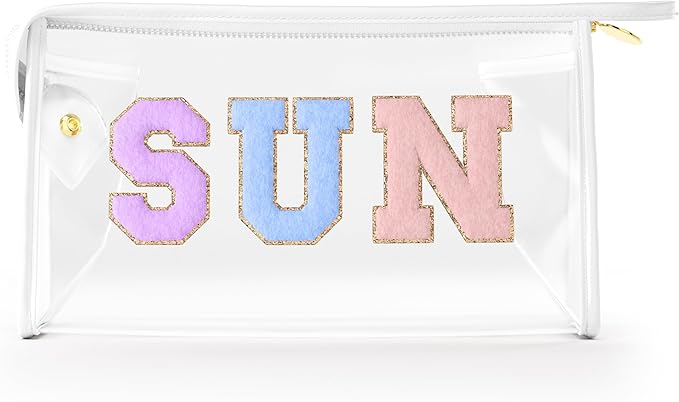Clear Sunscreen Bag, Waterproof Makeup & Toiletry Pouch for Travel Beach