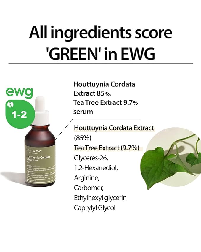 Mary&May Houttuynia + Tea Tree Calming Serum, 1.01 oz