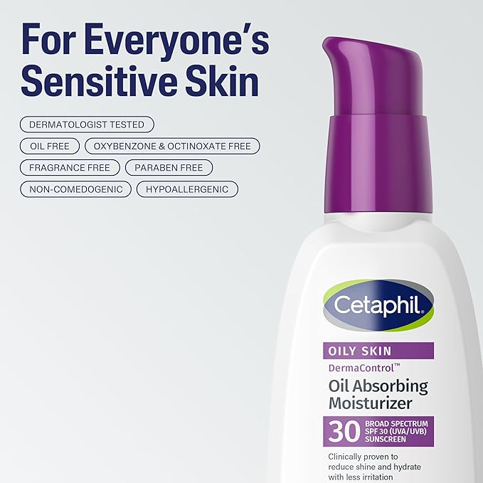 Cetaphil DermaControl Oil Absorbing Moisturizer, SPF 30, Oily Skin, 4 Fl Oz