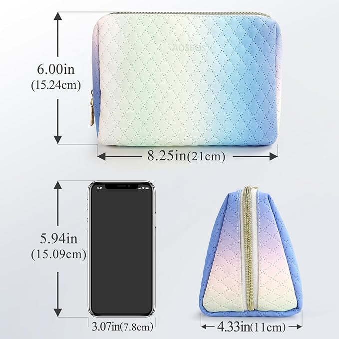 Aosbos Small Makeup Pouch, Travel Cosmetic Bags for Women,Travel Pouch