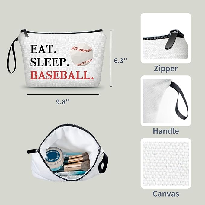 ARIOSEY Baseball Themed Travel Makeup Bag, Multifunctional Cosmetic Case, Multicolour, Women's Gift for Mom, Sister, Friend, Travel/On-the-go, Daily Use, Toiletry