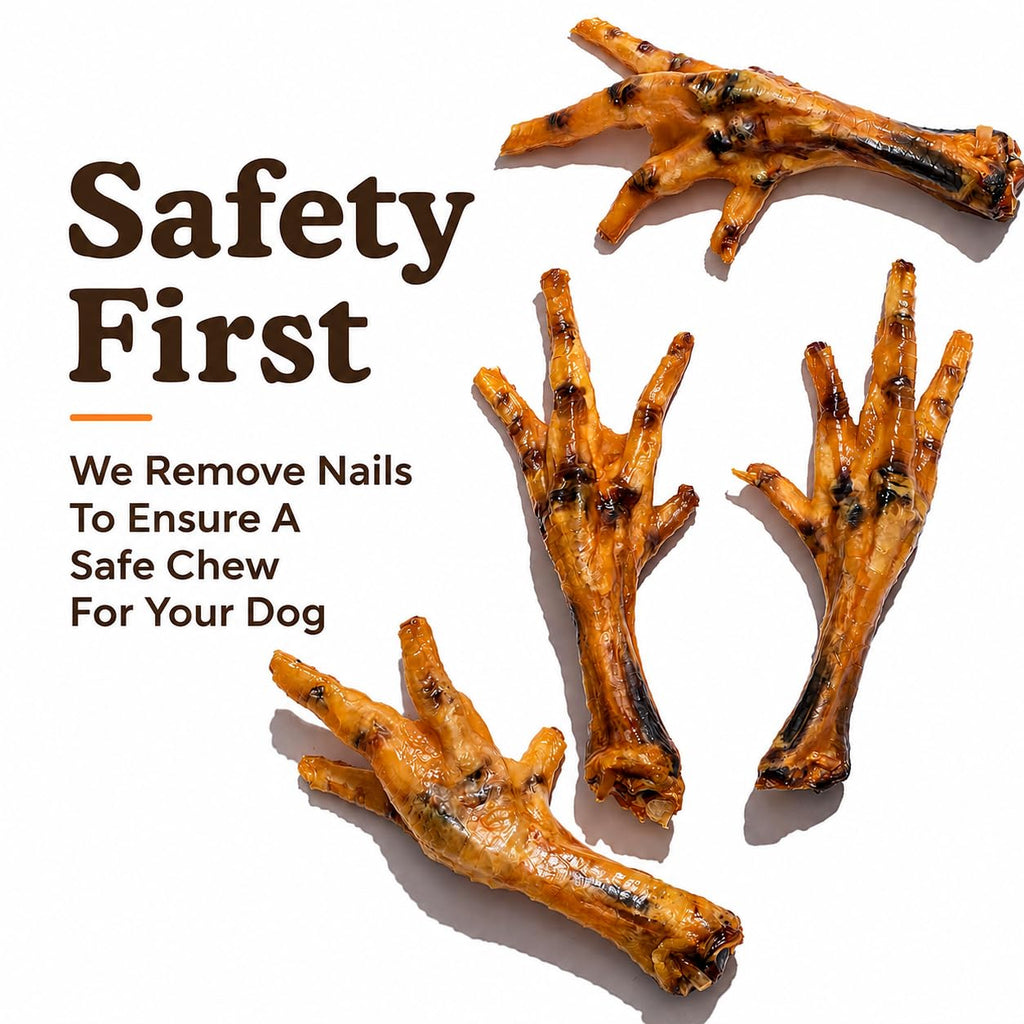 Jack&Pup Dried Chicken Feet Dog Treats | 100% Natural, Fully Digestible, Dehydrated Chicken Feet for Dogs High Protein, Joint Support (75 Pack) Economical Alternative to Duck Foot and Pig Ears