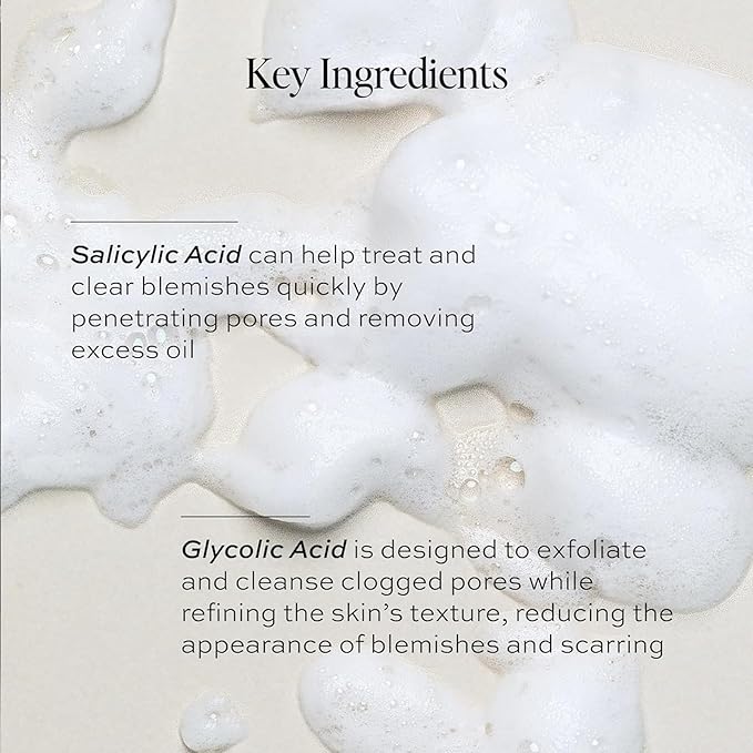 DIME Beauty Creamy Foam Cleanser - Gentle Foaming Face Wash with Salicylic Acid & Glycolic Acid, AHA BHA Daily Acne Cleanser for Oily & Acne-Prone Skin, 4 oz / 120 ml