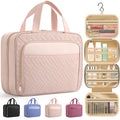 HOTOR Hanging Travel Toiletry Bag Women Men, Pale Pink, Medium