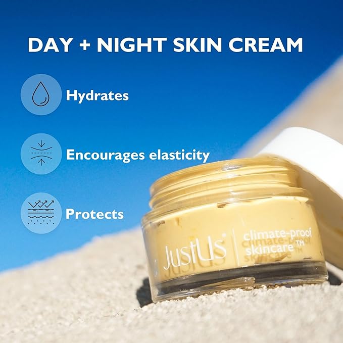 Just Us Skincare, Advanced Day & Night Face Cream for Mature Skin, Deeply Hydrates, Firms & Smooths Visible Signs of Aging, with Peptides and Bacuri – 50ml / 1.67 oz