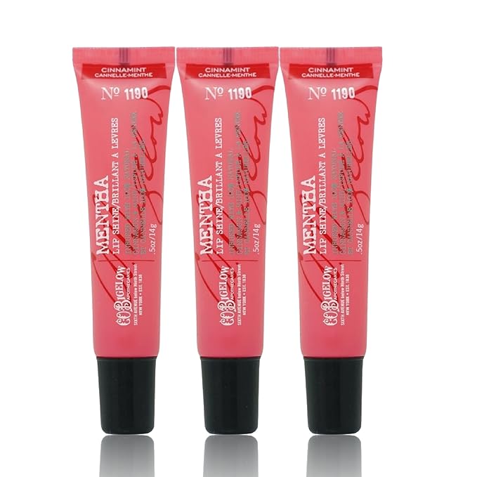 C.O. Bigelow Cinnamint Mentha Lip Shine Balm Tubes, Pack of 3 Lip Gloss