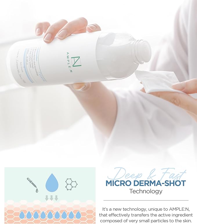 Ample:N Hyaluron Shot Toner, Korean Hydrating Face Toner, 20.3 fl oz