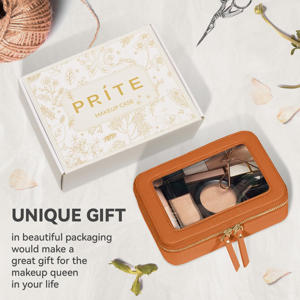 Prite Clear Makeup Bag Travel Cosmetic Organizer Toiletry Case for Women