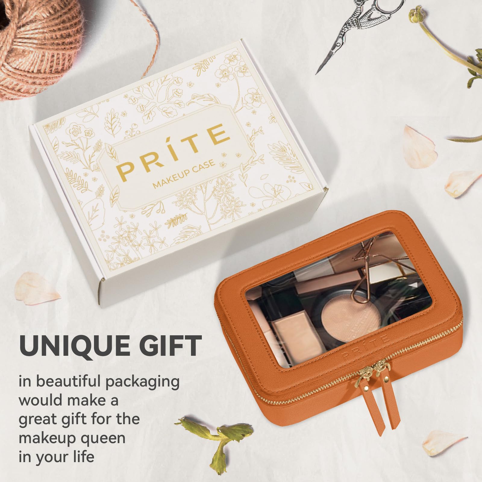 Prite Clear Makeup Bag Travel Cosmetic Organizer Toiletry Case for Women