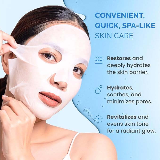 PLANTIFIQUE Korean Face Masks Skincare, 5 Pack - Moisturizing & Nourishing
