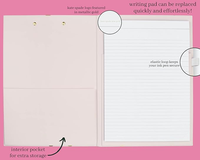kate spade new york Clipboard Folio, Gold Dot with Script