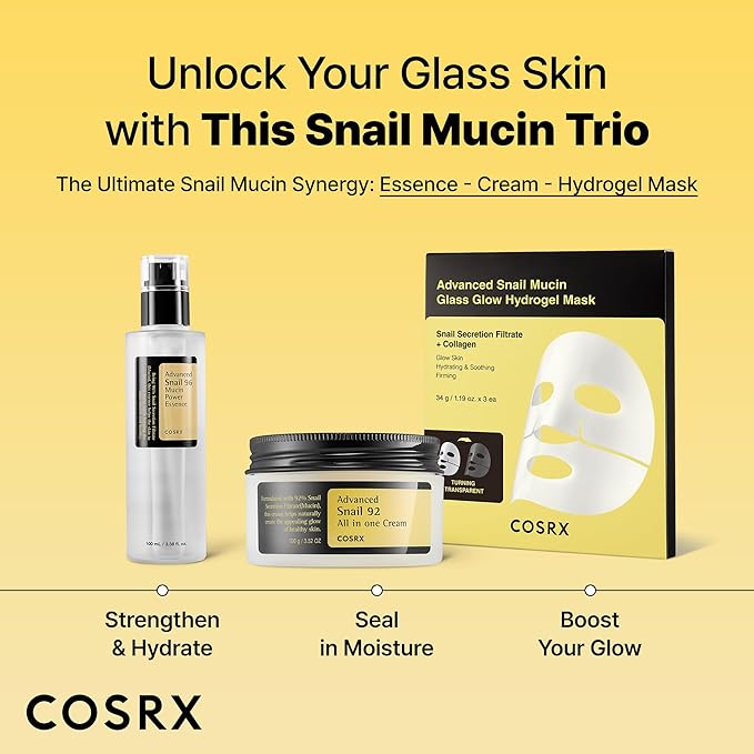 COSRX Snail Mucin 92% Face Moisturizer for Soft & Glowy Skin, 3.52 oz.