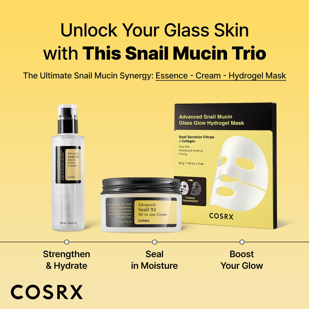 COSRX Snail Mucin 92% Face Moisturizer for Soft & Glowy Skin, 3.52 oz.