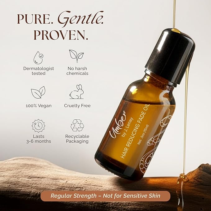 Umber By J. Lenay Hair Reducing Fade Oil, Regular Strength, Roll-On, 15ml