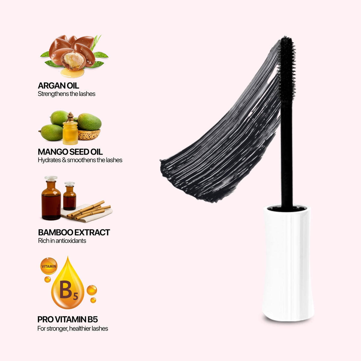 IRIS - Volumizing Mascara (12 Hrs Hold) | Lash Growth Formula - Dermatologically & Ophthamologically Tested | Smudgeproof and LightWeight | Black 12 ml