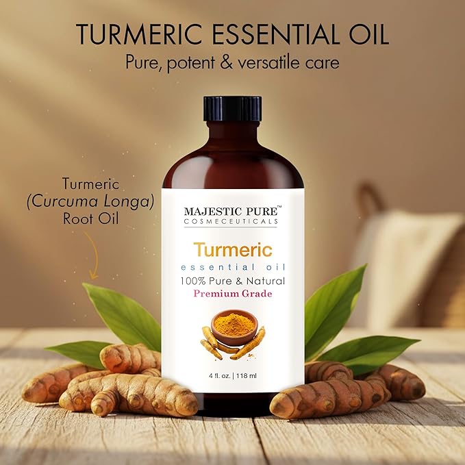 Majestic Pure Turmeric Essential Oil for Diffuser - 4 Fl Oz