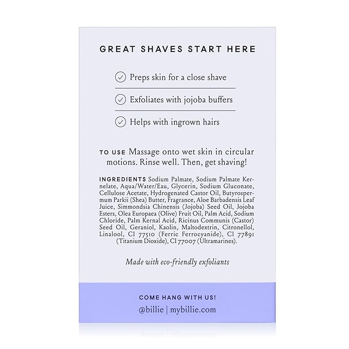 Billie Body Buffer, Pre-shave Body Exfoliator Bar, 3.5 oz