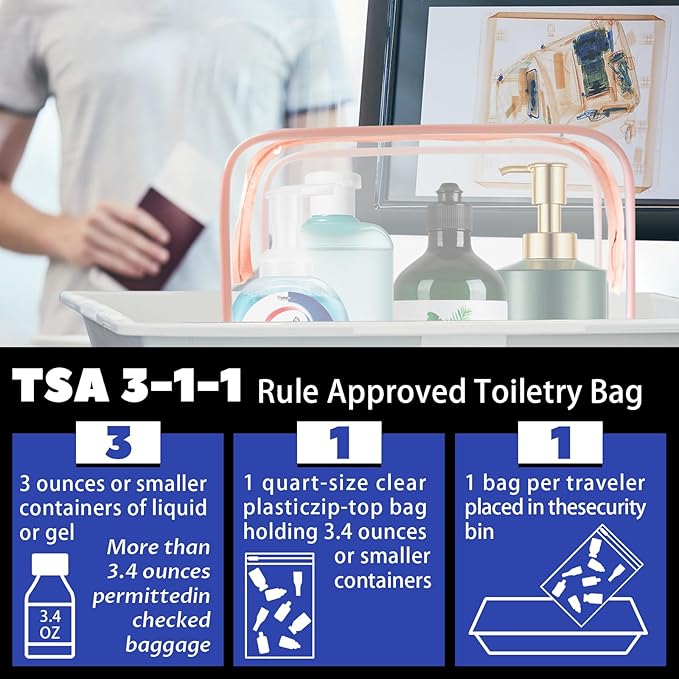 YedsIntu 16 Pieces Clear Cosmetic Bags, Large Transparent Makeup Bags, TSA Approved Toiletry Bag for Travel, PVC Waterproof Clear Pouch with Zipper Make Up Bag for Women and Men Traveling (Orange L)
