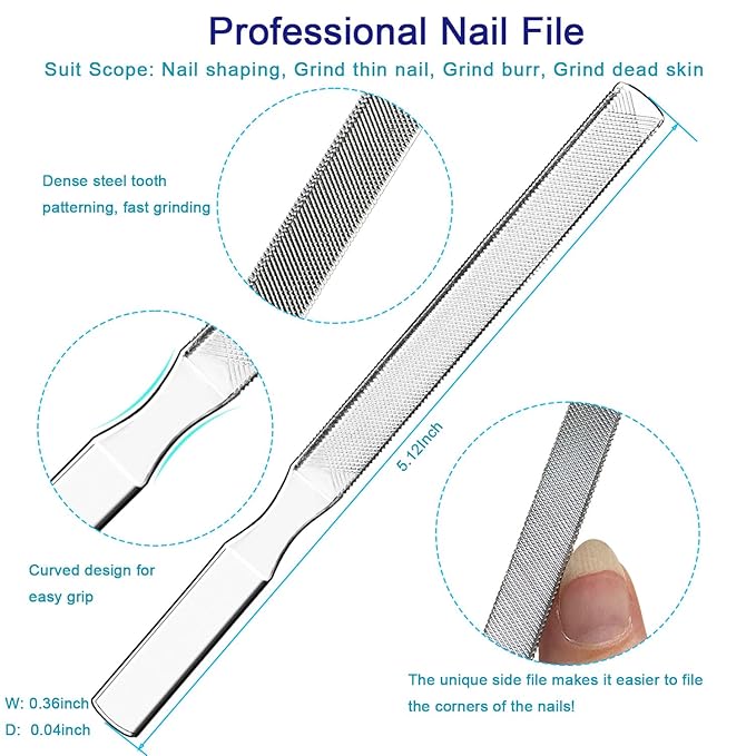 Pingispower Ingrown Toenail Clippers Set, 6PCS Professional Toe Nail Clippers with Nail File & Toenail Lifter for Seniors & Thick Toenails, Long Handle Pedicure Tools Kit for Men Gifts