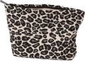BBORGDC Leopard Jacquard Makeup Bag - Large Capacity Cosmetic Pouch for Travel, Toiletry Bag & Makeup Organizer with Zipper, Perfect for Daily Use & Gifts