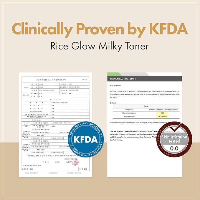 TOSOWOONG Rice Glow Milky Toner for Glass Skin & Hydration, Dark Spots