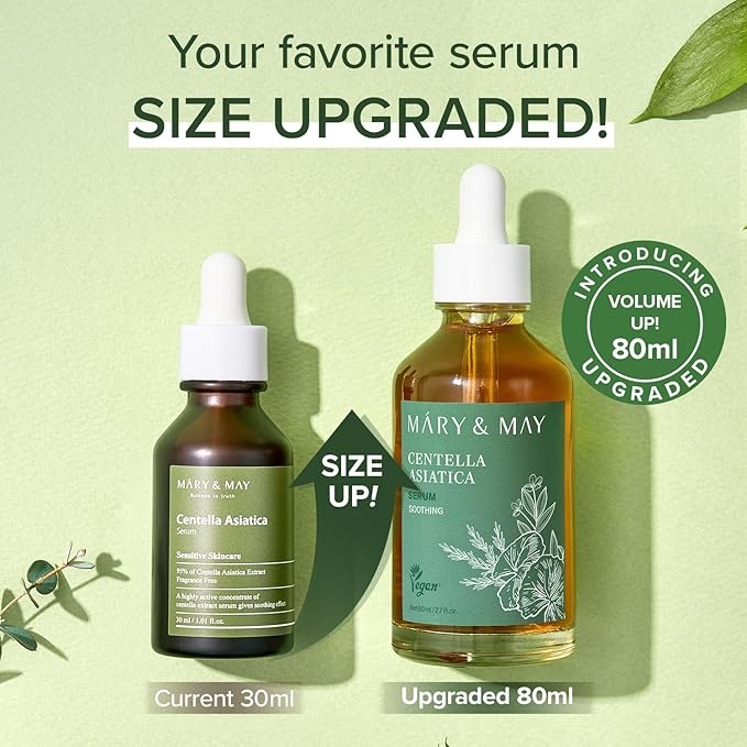 Mary&May Centella Asiatica CICA Serum 95%, Value Size, 2.71 fl.oz