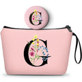 SEAMOON A-Z Womens Birthday Gifts, Initial Makeup Bag with Mirror, G
