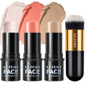 3Pcs Contour Stick Kit, Shades with Highlighter Blush Bronzer, #1 FAIR