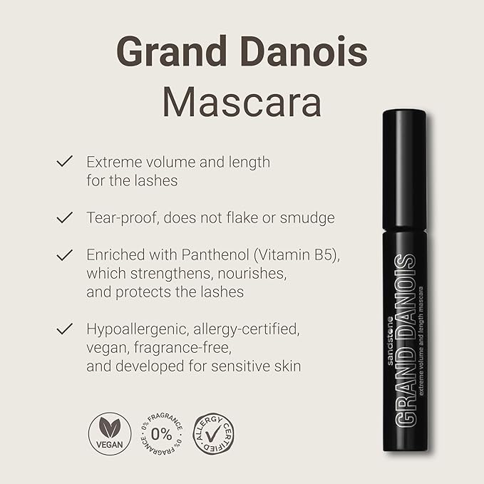 Sandstone Scandinavia Hypoallergenic Mascara for Sensitive Eyes (Black)