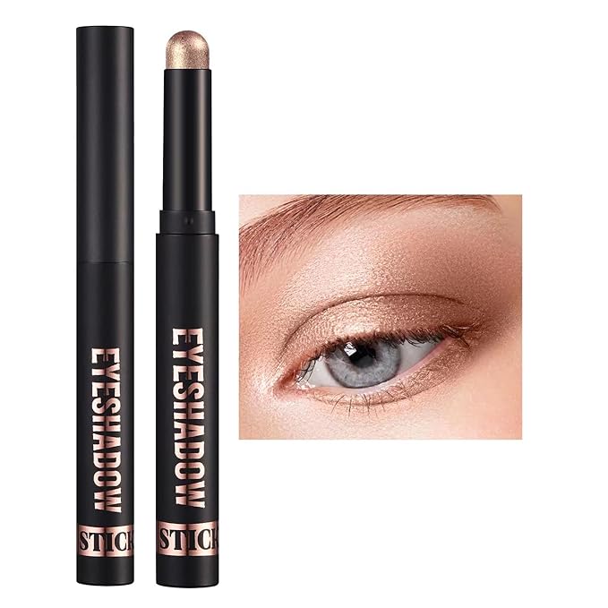 Wavuketu Cream Eyeshadow Stick Blendable Shimmer Eyeshadow Long Lasting High Pigment Eye Shadow Sticks,Waterproof Hypoallergenic eyeshadow Pencil (16#)