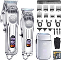 CIICII Mens Hair Clippers, Trimmer and Shaver Set, Cordless Barber Kit