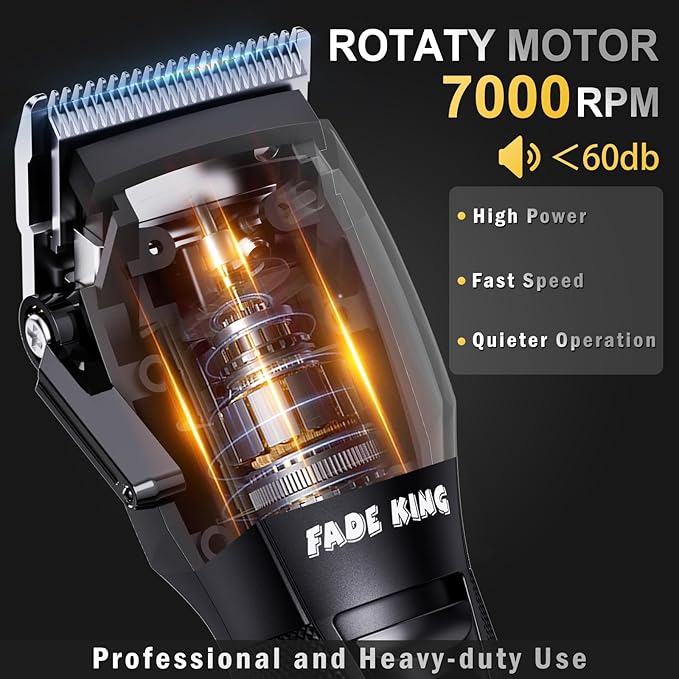 FADEKING® Professional Hair Clippers for Men, Cordless Hair Cutting Kit