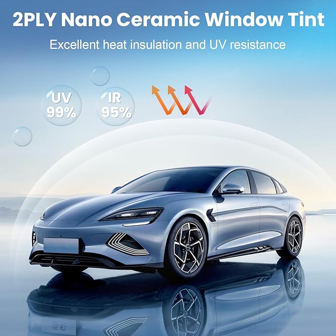 LuxeShade Ceramic Car Window Tint Film, 35% 36IN x 100FT Window Roll for Privacy Sun & Glare Protection UV Heat Blocking, 2 Ply Automotive Window Tint for Car, Home