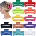 Sisiaipu 4.1 Inch Jumbo Claw Clips for Thick Hair - 12 Pcs Square Hair Accessories for Women and Girls - Dopamine