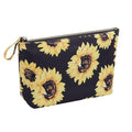 HAWEE Cosmetic Bag for Women Make up Storage Pouch Case Portable Zipper Travel Accessories Organizer for Toiletry Water Repellent, Sunflower