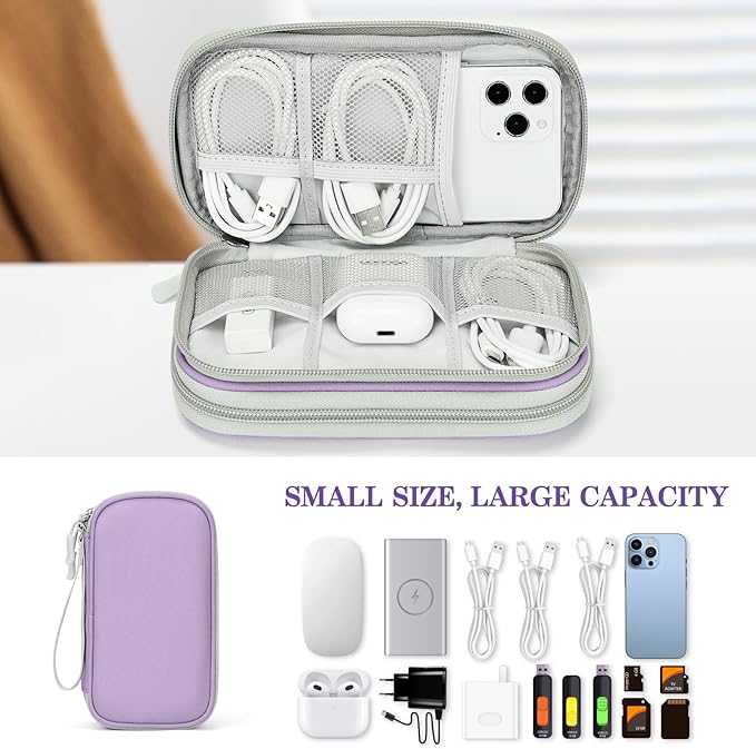 FYY Electronic Organizer, Travel Tech Pouch, Cable Organizer Light Purple