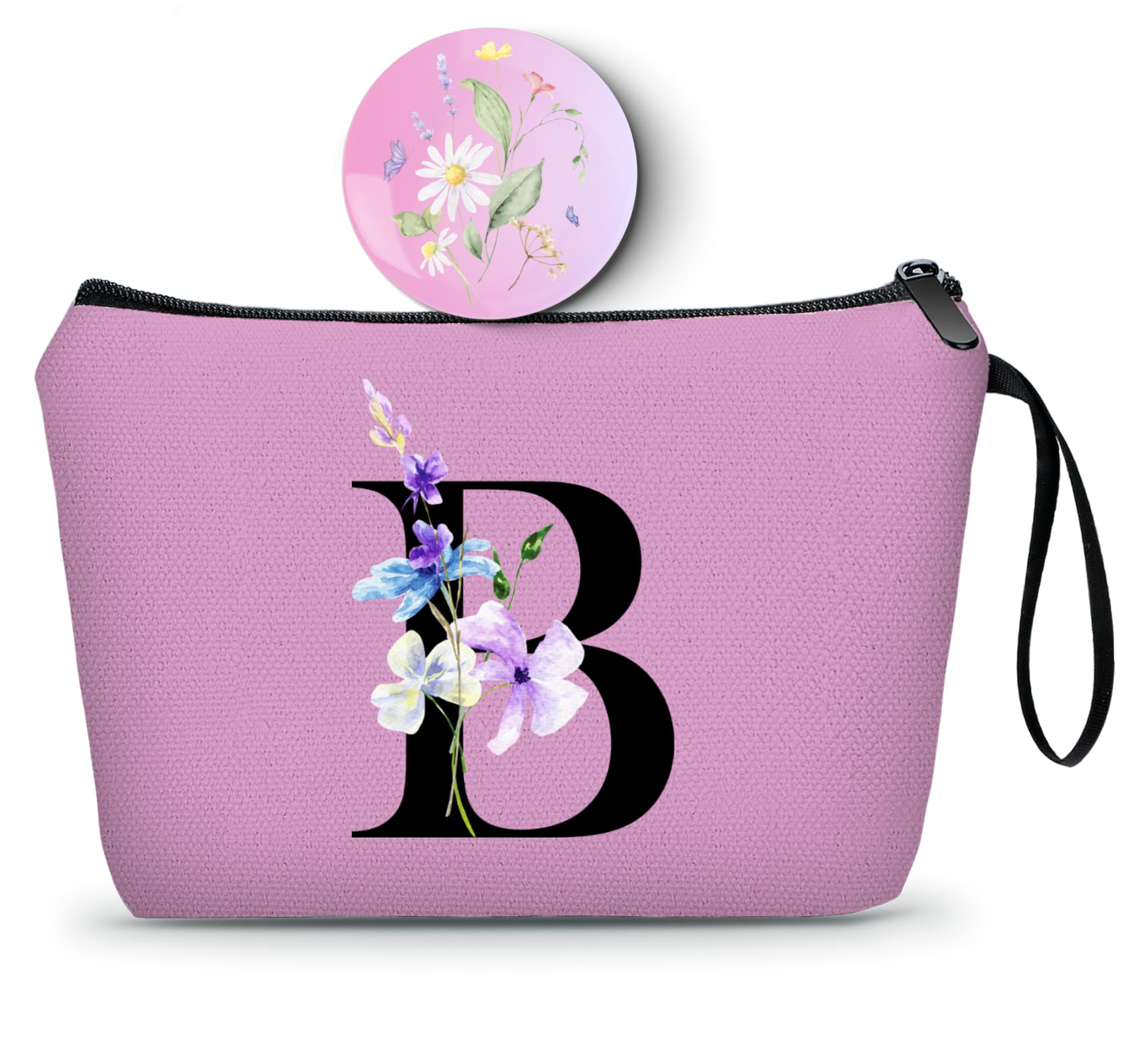 Birthday Inspirational Bridesmaid Proposal Team Small Gifts for Women Mom Aunt Teacher Sister Coworkers Makeup Cosmetic Bag Travel with Mirror Mothers Day Christmas Graduation B