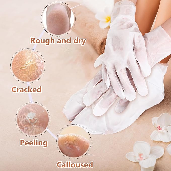 TEAWOO 18 Pairs Moisturizing Hand & Foot Masks for Dry Cracked Feet