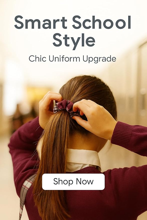 ClassExceed School Uniform Plaid, Plaid Scrunchie, Back to school, handmade school uniform hair accessories (Burgundy light gray White Plaid54)