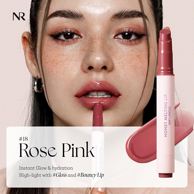 Nature Republic HONEY MELTING LIP (18 ROSE PINK) | SOFT LIP STICK, Hydrating Gloss, Moisturizing balms, Sheer tint, Shine & Nude, Glowy Finish, korean make up