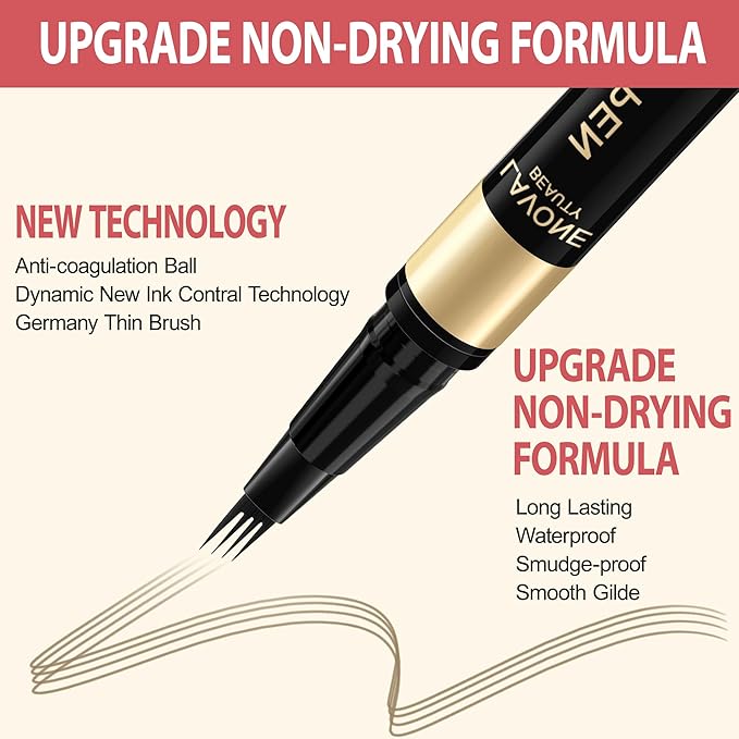 LAVONE Eyebrow Pen, 2-in-1 Eyebrow Pencils for Women with 4 Tip Microblading Eyebrow Pencil and Curved Precise Brow Pencil, Waterproof Eyebrow Pencil Create Full, Natural Hair-Like Brows, Dark Blonde
