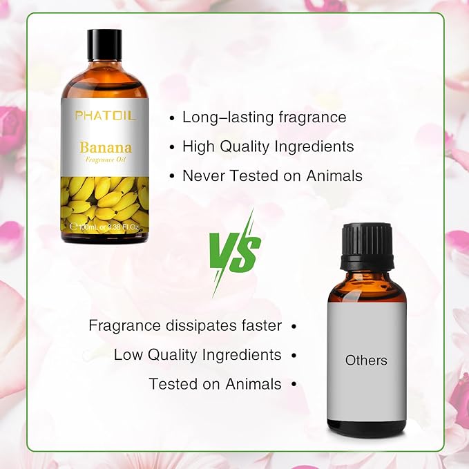 PHATOIL Banana Fragrance Oil for Diffuser Aromatherapy 3.38FL.OZ
