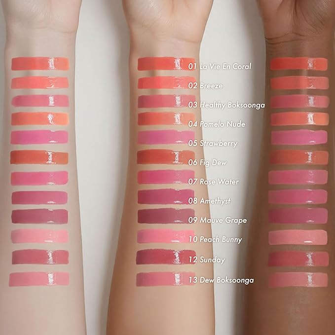 Amuse SEOUL Daisy Flower Dew Tint (06 FIG DEW) - Glossy Moisturizing Lip Stain, Watery Glow Lip Tint, Long Lasting Color, Dewy Finish, Vegan, Korean Beauty Makeup