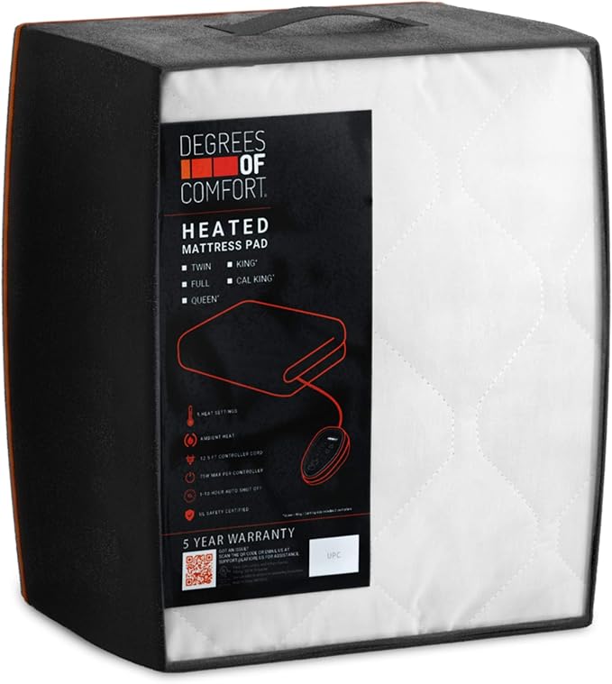 Degrees of Comfort Heated Mattress Pad, Full Electric Bed Warmer
